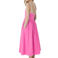 WELAKEN Summer Sundress Criss Cross Back Elastic Waist Pockets Hot Pink Size 8Y by Deal US
