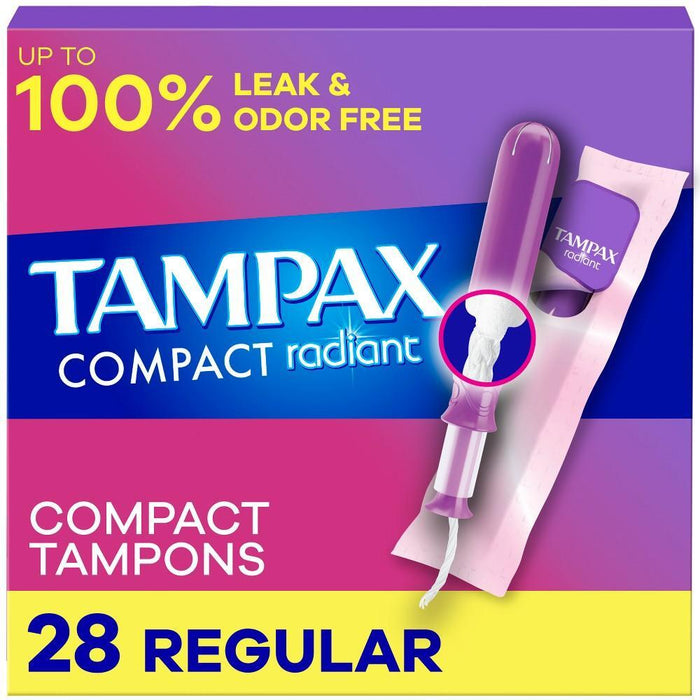 Tampax Compact Radiant Regular Absorbency Unscented Tampons - 28ct by Pasteur Pharmacy