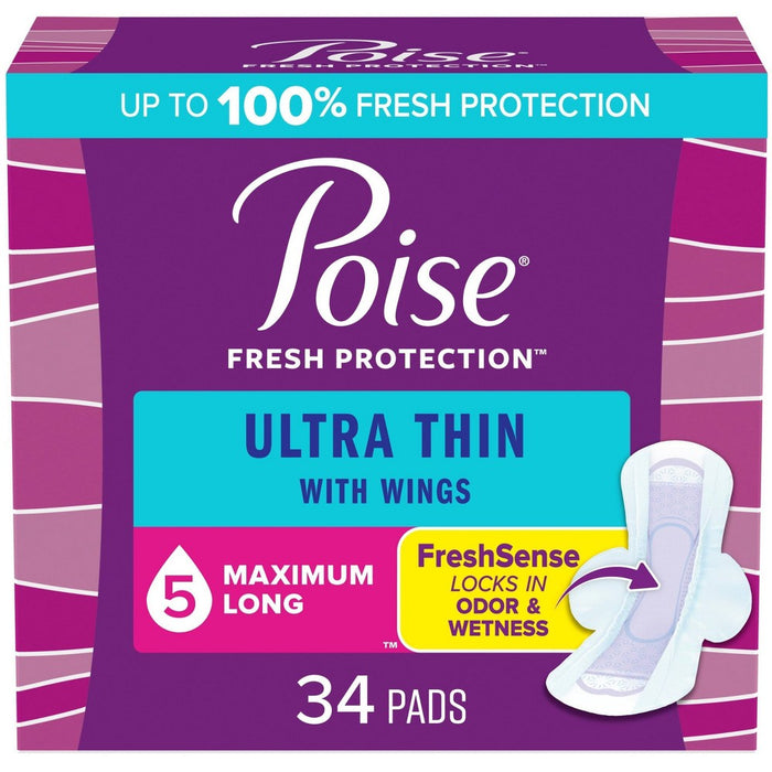 Poise Ultra Thin Pads With Wings - Maximum Absorbency by Pasteur Pharmacy