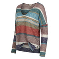 Aqua Striped V-Neck Top, Size XS by Vanessa Jane