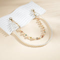 Wallet Belt Pants Chains for Men Women Pearl Rhinestone Flower Punk Jeans Pocket Key Chain Accessories Fashion Jewelry Gift (Gold-1)