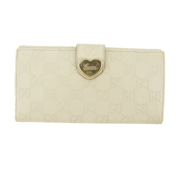 Gucci Guccissima White Heart Continental Long Wallet #5172 by Bolt Boutique