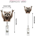 Generic Funny Raccoon Retractable Acrylic Alligator Badge Reel Clip by Deal US