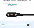 LKHSYAN Universal Smart Watch Charger USB 4 Pin Magnetic Cable White-4pin by Deal US