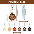 Rinelavie 6PCS Dog Hair Storage Keychain & Refillable Tweezers,Pet Paw Shaped Leather-Keychain,Pet-Hair-Keychain Fur Keepsake Keychains,for Collecting Cat and Dog-Hair-pet Memorial Gifts