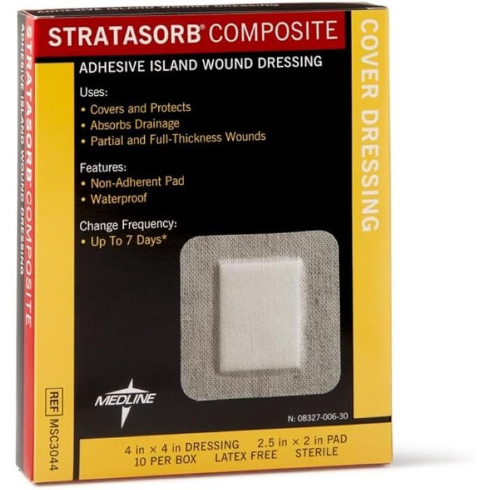 Stratasorb Composite Waterproof Island Dressing 4x4 10 Pack by Pasteur Pharmacy