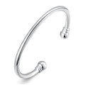 925 Silver Bangle Bracelet, Fashion Jewelry Simple Cuff Bangles for Women Mom Wi