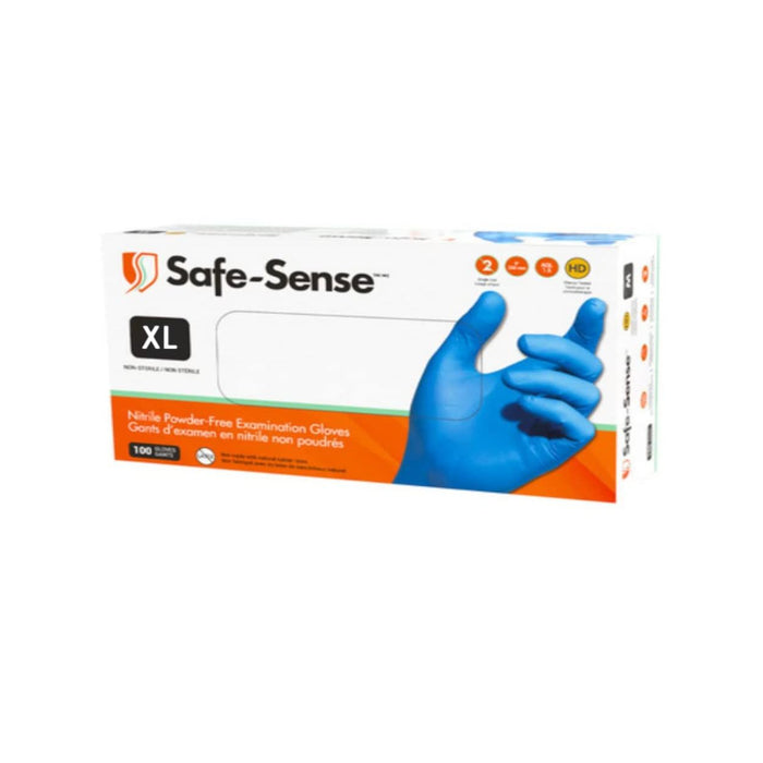 Safe-Sense Powder-Free Nitrile Gloves, X-Large (100 Count Dispenser Box) by Pasteur Pharmacy