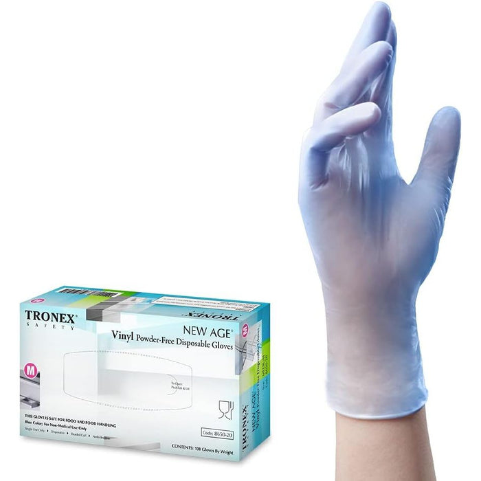 Tronex 100 Pack Blue Vinyl Powder Free Disposable Gloves L by Pasteur Pharmacy