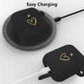 Case Cover, Soft Silicone Case With Gold Heart Pattern For Airpods 2&1 Generatio