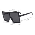 Square Sunglasses for Women Trendy Flat Top Fashion Shades (Black, 1 p