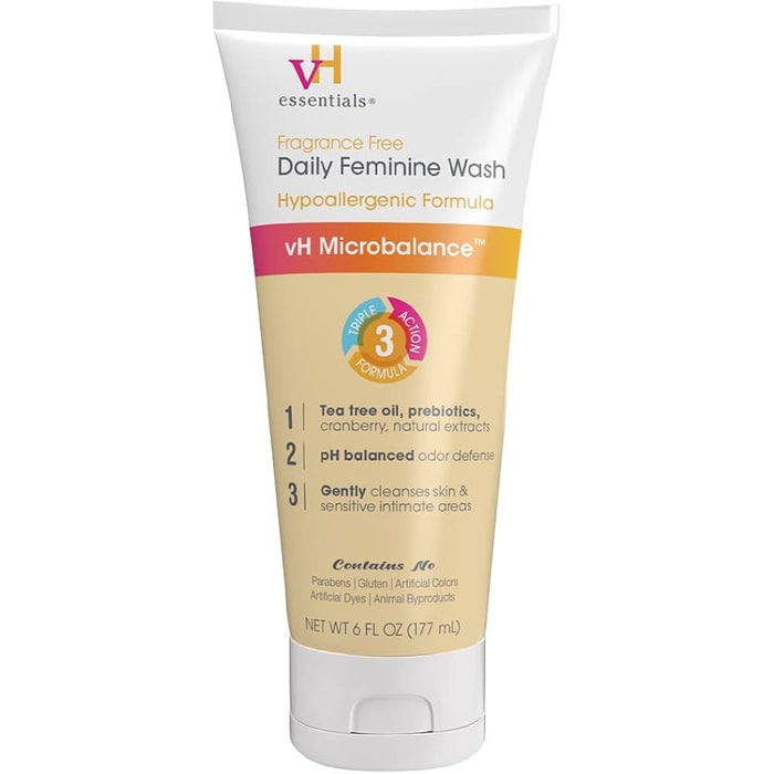 vH Essentials Daily Feminine Wash Tea Tree Oil, Prebiotics & Lactic Acid 6 Oz by Pasteur Pharmacy