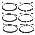 6 Pieces Handmade Knots Red Black Evil Eye Bracelets for Protection and Good Luc