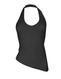 Floral Find Womens Sexy Sleeveless V-Neck Halter Backless Crop Top Black Size S by Deal US