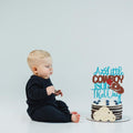 VQOUZVSR A Little Cowboy Is On The Way Cake Topper Blue Glitter Boy by Deal US