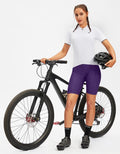 Bikewa Women's 4D Padded Cycling Bike Shorts Purple Zipper Pockets Size XL by Deal US