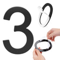 GLDonee 8.5" Acrylic Self-Adhesive House Number 3 Black Modern Address by Deal US