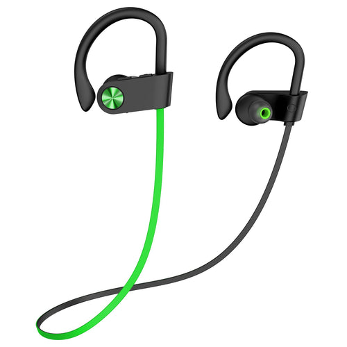 Bluetooth Headphones, HiFi Bass Stereo Earbuds with Noise Cancelling Mic, IPX7 W