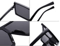 Square Sunglasses for Women Trendy Flat Top Fashion Shades (Black, 1 p