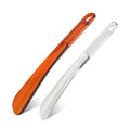 9.05" Plastic Shoe Horn, 2 Pack (Transparent & Brown), Hanging Hole for Easy Sto