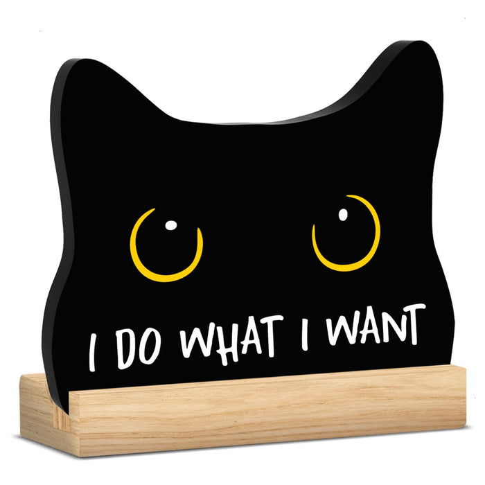 Black Cat Halloween Bathroom Decor Acrylic Funny Cat Sign Home Decor 8x12 by Deal US