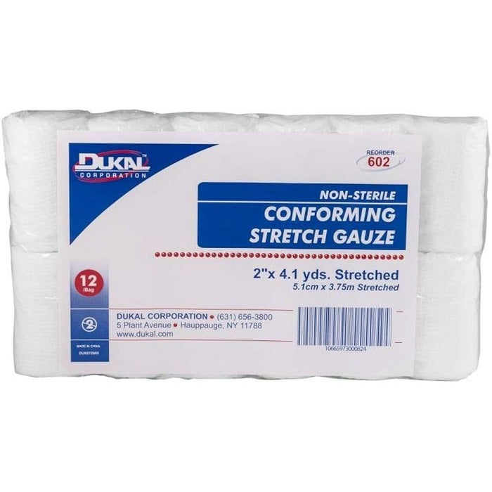 Dukal Conforming Stretch Sterile Gauze Rolls, 2" x 4.1 yds (Case of 12) by Pasteur Pharmacy