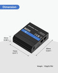 IN STOCK! Teltonika RUT241098000 Industrial 4G LTE Cellular Router, 4G LTE Wi-Fi Router, Automatic failover, Advanced VPN, Certified by Verizon/AT&T/T-Mobile, Industrial 4G Router for North America by Silarius