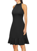 WOOSEA Womens Sleeveless Halter Cocktail Prom Dress Black Size L by Deal US