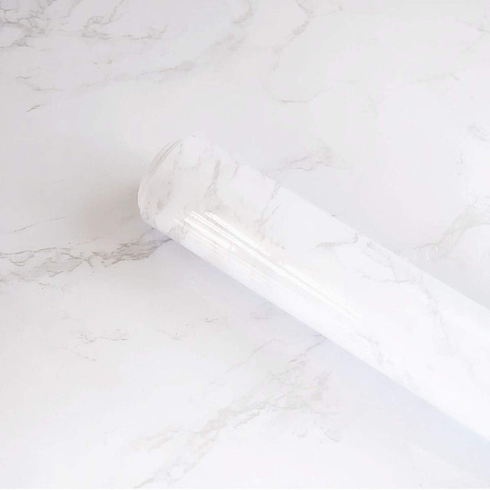 Boeoanay Marble Vinyl Wallpaper Grey White 15.8x118in Self Adhesive PVC by Deal US