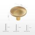 MUMU 6pc 1.65in Round Gold Brushed Oversize Cabinet Knobs Brass Color by Deal US