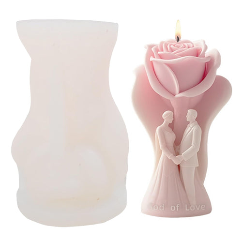 Couple Candle Silicone Mold Wax Melt Epoxy Resin Rose Soap DIY Craft by Deal US