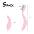 5 Pack Folding Eyelash Comb, Eyelash Separator Tool Eyebrow Comb Metal Teeth Professional Tool for Lash Brow, Pink