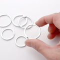 Biyrly Stainless Steel Round Keyrings 1.5-25mm Silver 10 Pack by Deal US