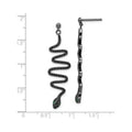 Black Spinel Snake Dangle Earrings by Fine Color Jewels