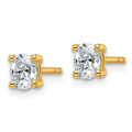 14k Yellow Gold Lab Grown Diamond Oval Solitaire Stud Earrings by Fine Color Jewels
