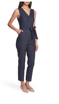Vince Camuto Sleeveless Faux-Denim Belted Jumpsuit, Size 4 by Vanessa Jane