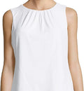 DKNY Women's Pleated-Neck Top, Cream, Size XL by Vanessa Jane