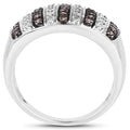 0.83 Carat Genuine Champagne Diamond and White Diamond .925 Sterling Silver Ring by Bids.com