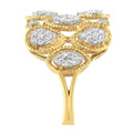 14K Yellow Gold Diamond Art Deco Ring (1/2 Cttw, H-I Color, I1 Clarity) - Size 7 by Bids.com