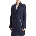 Calvin Klein Womens Boucle 3 Wool Coat with Button Closure, Indigo, Medium by Vanessa Jane