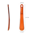 9.05" Plastic Shoe Horn, 2 Pack (Transparent & Brown), Hanging Hole for Easy Sto