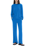 C202 Women's Two Piece Tracksuit Sweatsuit Neon Blue Rayon Blend Size S by Deal US