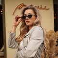Oval Sunglasses for Women Trendy Vintage 90s Y2K Designer Sun Glasses UV40