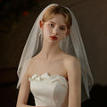 Cliory Pearl Veil Glitter Bride Wedding Short Veil White by Deal US