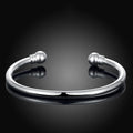 925 Silver Bangle Bracelet, Fashion Jewelry Simple Cuff Bangles for Women Mom Wi