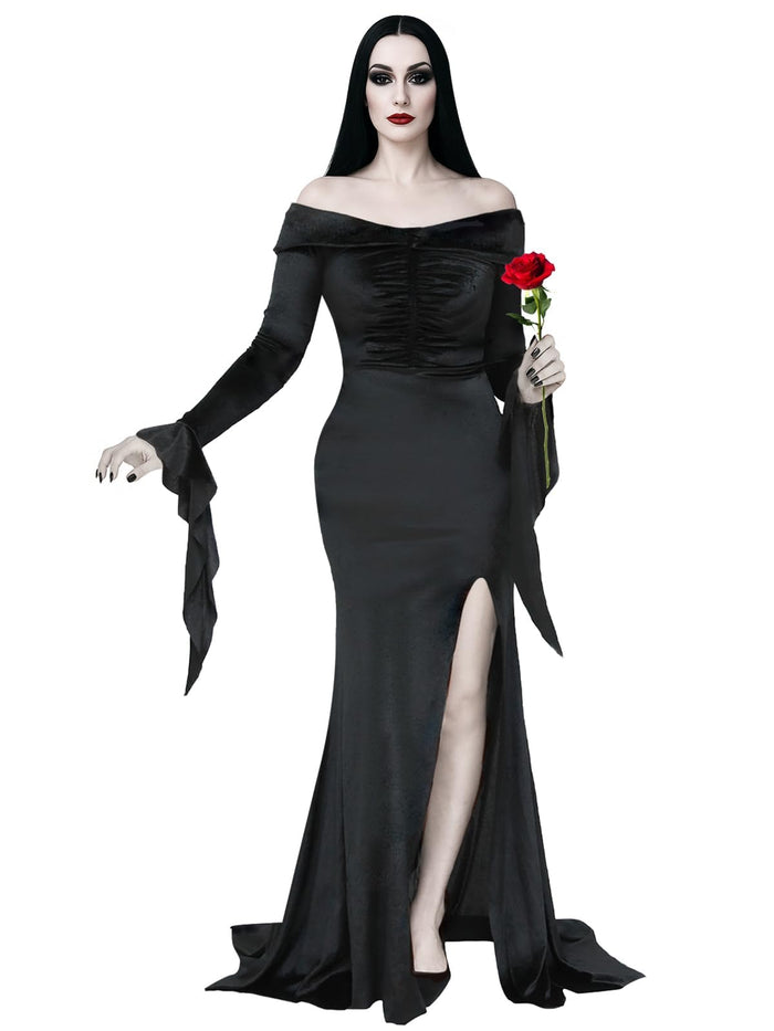 ROC PARTY Womens Gothic Floor Length Off Shoulder Dress Black Size S by Deal US