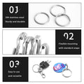 Biyrly Stainless Steel Round Keyrings 12 Pack Silver 28mm Flat Split Rings by Deal US