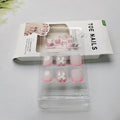 ZIFANHU 24 Pcs 3D Bow Texture Acrylic False Toenails Color V11 Rhinestones by Deal US