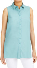 Alfani Womens Button-Down Sleeveless Button-Down Top, Size Large by Vanessa Jane