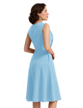 Bbonlinedress Womens Vintage Cocktail Dress Sleeveless A-line Midi Blue Size S by Deal US